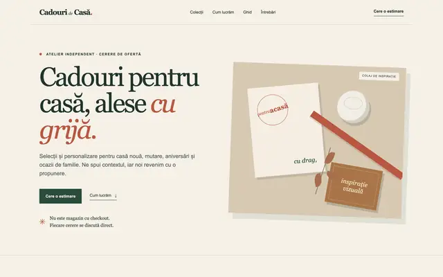 Site-ul Cadouri de Casă (cadouridecasa.ro)