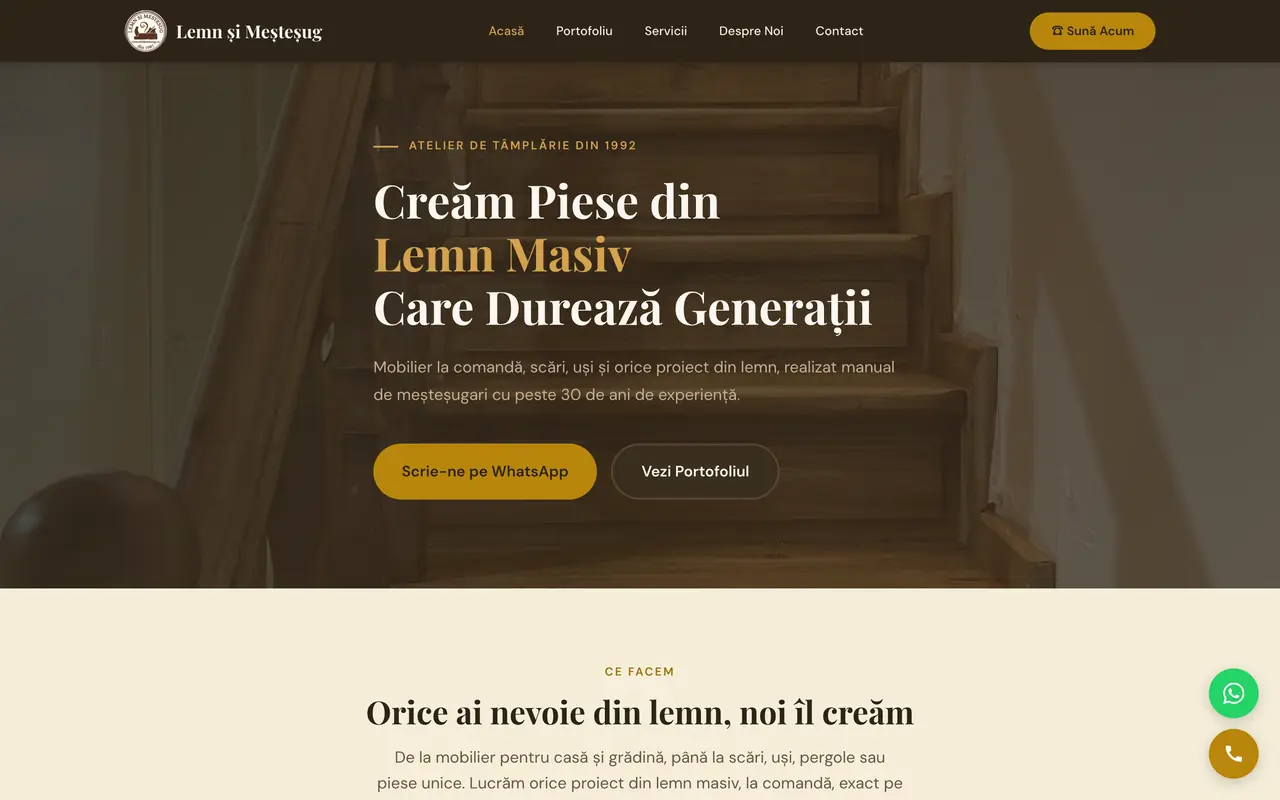 Site-ul Lemn și Meșteșug (lemnsimestesug.ro)